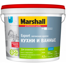  Краска MARSHALL EXPORT для кухни и ванной BC 4.5л (Основа под колеровку), фото 1 