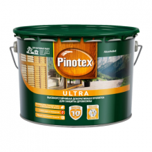 Пропитка для древесины PINOTEX Ultra Белый с УФ фильтром 9 л., фото 1 